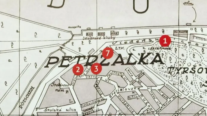 Historická mapa bratislavské Petržalky