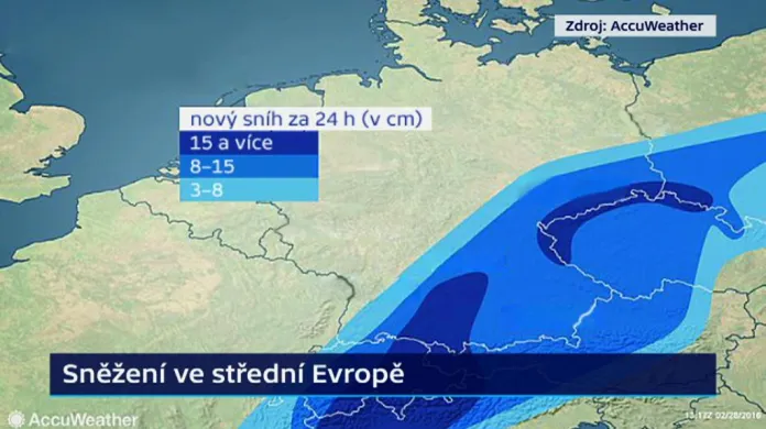 Předpověď počasí: Sněží od Alp po Berlín