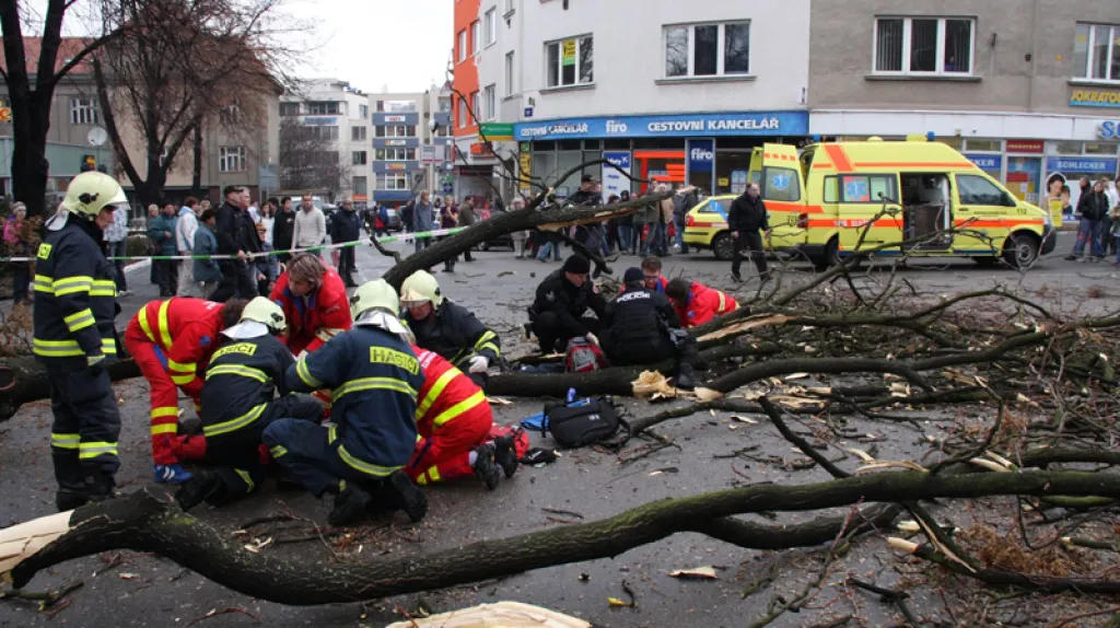 V centru Zlína spadl strom