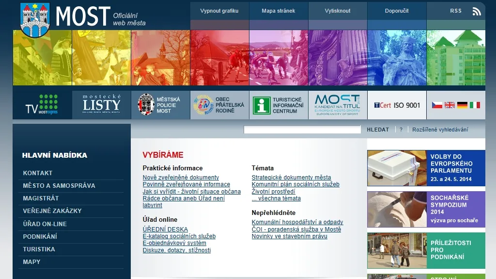 Webové stránky města Most