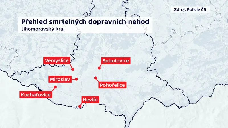 Smrtelné dopravní nehody na jižní Moravě od začátku prázdnin