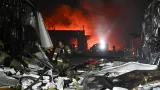 Následky ruského dronového útoku v Záporoží