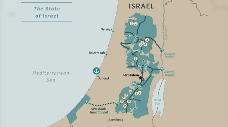 Část mapy podle Trumpova plánu