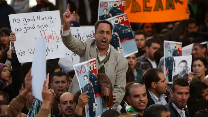 Palestinci protestují proti návštěvě Baracka Obamy