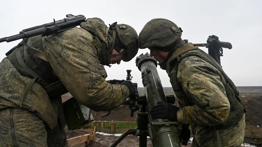 Ruští vojáci cvičí u Rostova