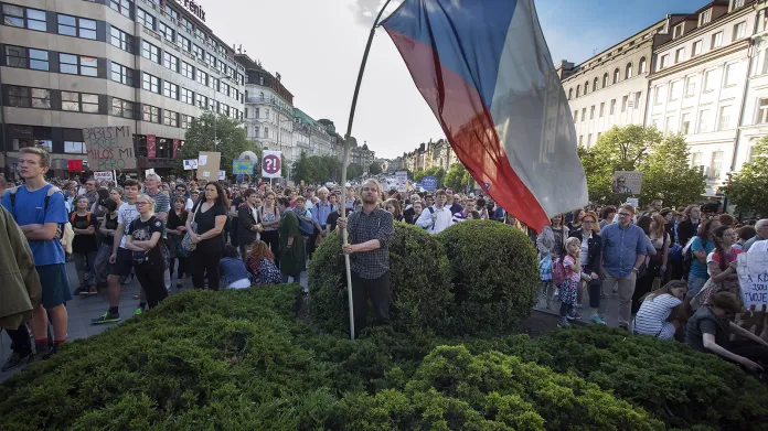 Demonstrace na Václavském náměstí 17. května