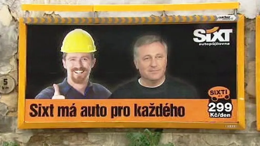 Billboard autopůjčovny Sixt