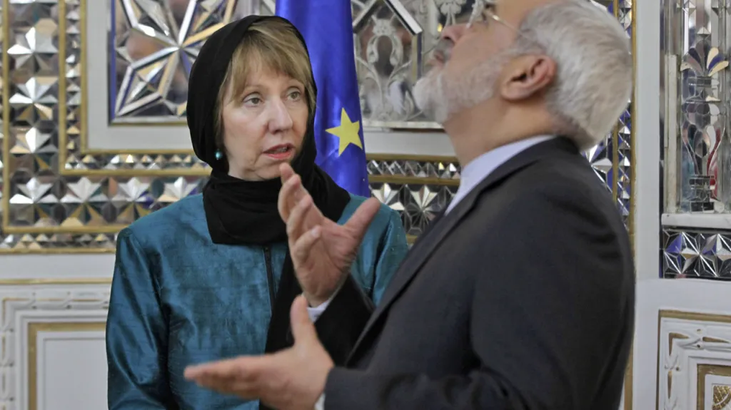 Catherine Ashtonová a Mohammad Džavád Zaríf