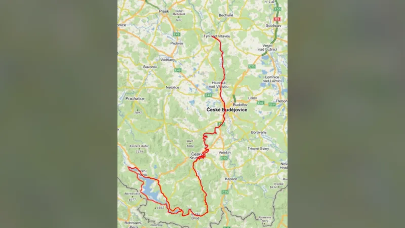 Původní plán trasy Vltavské cyklostezky