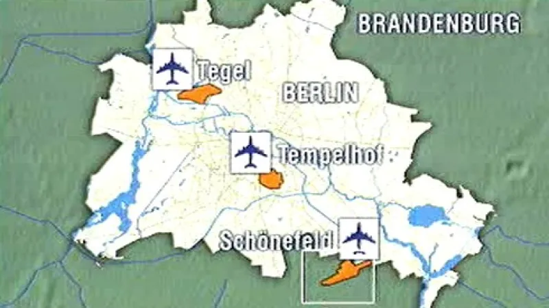 Berlínská letiště – mapka