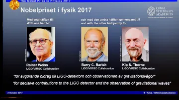 Rainer Weiss, Barry C. Barish and Kip S. Thorne