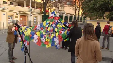 Protest před čínskou ambasádou