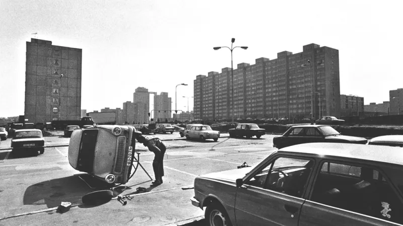 Fotografie z expozice Muzea komunismu (sídliště Jižní Město, Praha)