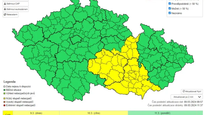 Výstraha ČHMÚ před silným větrem