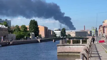 Požár ropného terminálu v Petrohradu