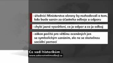 Výhrady historiků k zákonu o třetím odboji