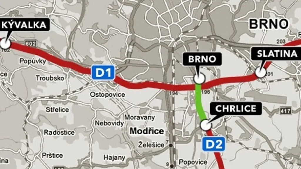 Úsek D1 mezi Kývalkou a Slatinou je zpoplatněný od ledna 2011