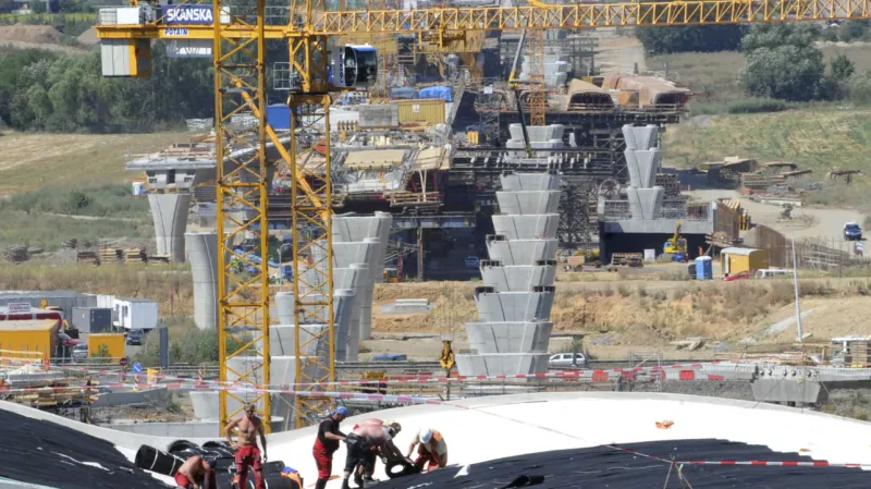 Stavba Radotínského mostu