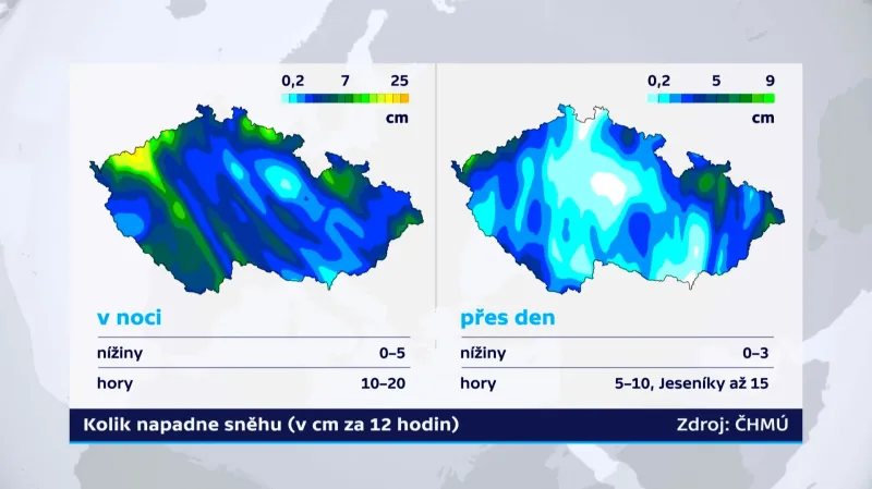 Kolik napadne sněhu