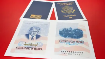 Americký pas s vyobrazením Donalda Trumpa