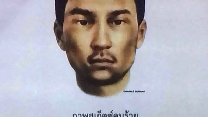 Podobizna muže podezřelého z podílu na teroristickém útoku v Bangkoku