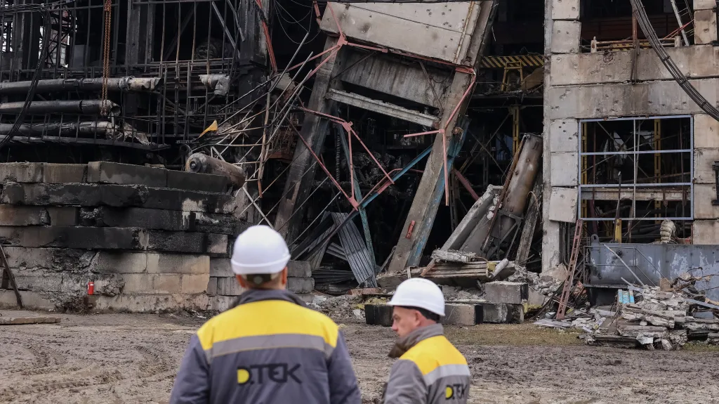 Ukrajinská elektrárna zasažená ruským dronem