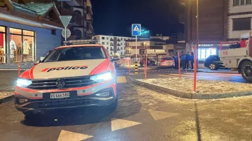 Místo výbuchu ve švýcarském lyžařském středisku