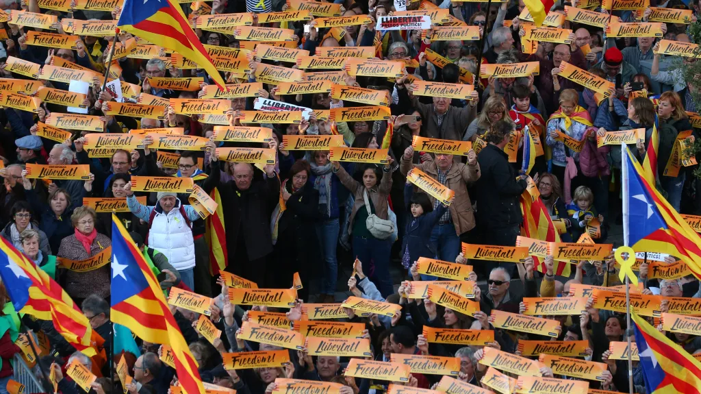 Demonstrace v Barceloně