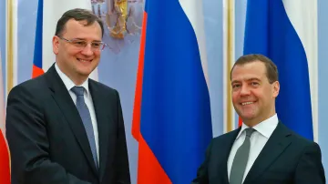 Petr Nečas a Dmitrij Medvěděv