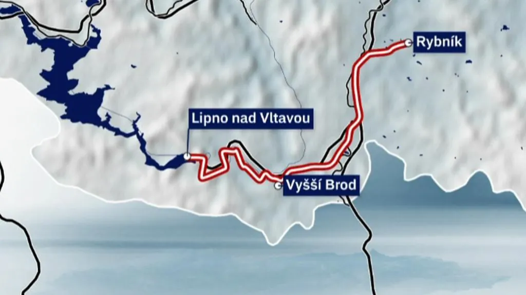 Trať z Rybníka do Lipna nad Vltavou