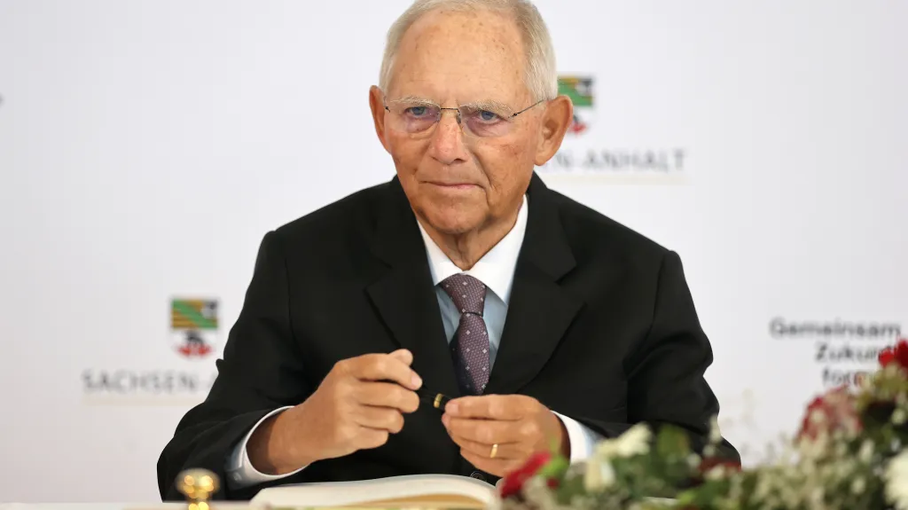 Wolfgang Schäuble na oslavách 31. výročí sjednocení Německa v Halle