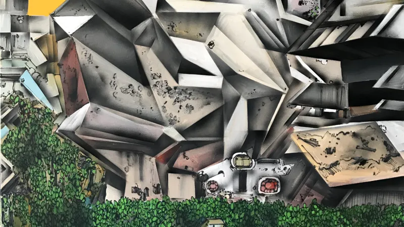 Obraz Michala Škapy z výstavy Polis (Galerie U Betlémské kaple)