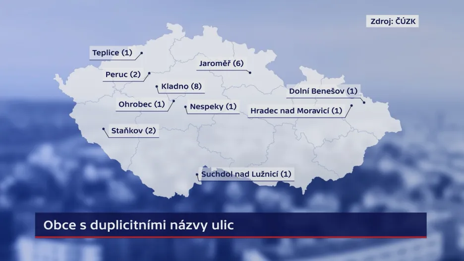 Ulice se stejnými názvy
