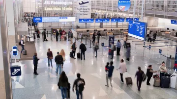 Pohled na letiště ve městě Minneapolis