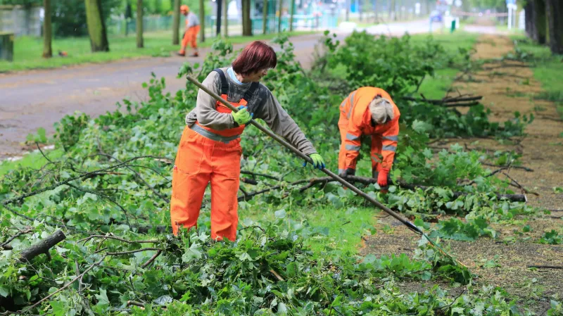 Následky bouře v Magdeburku
