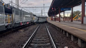 Vykolejení vlaku v Kolíně