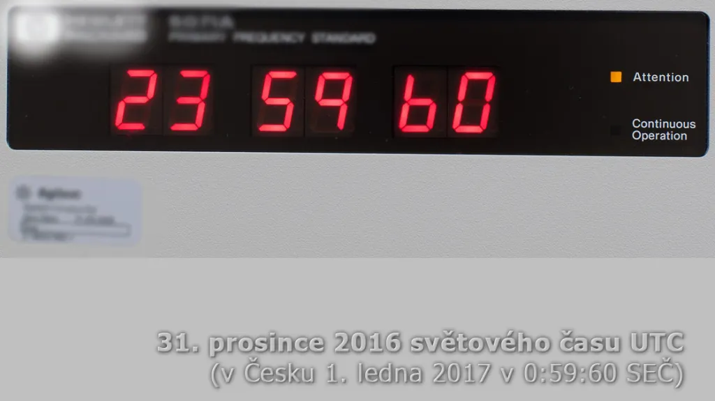 Přestupná sekunda viditelná na displeji automaticky řízených hodin