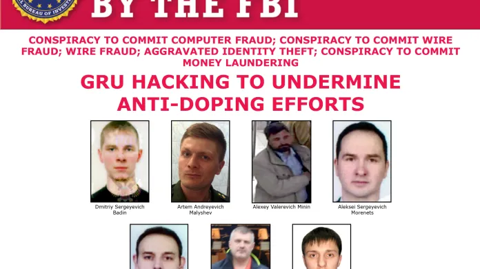 Sedm členů ruské GRU, po kterých FBI pátrá v souvislosti s kybernetickými útoky