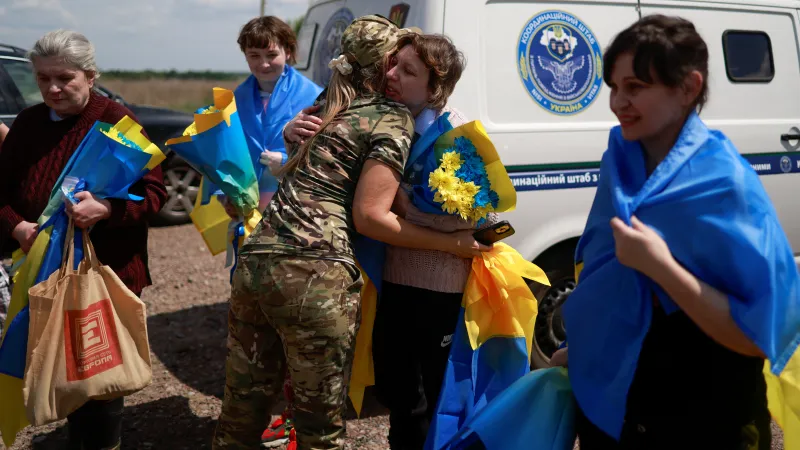 Ilustrační foto – Ukrajinky propuštěné při výměně v květnu 2024