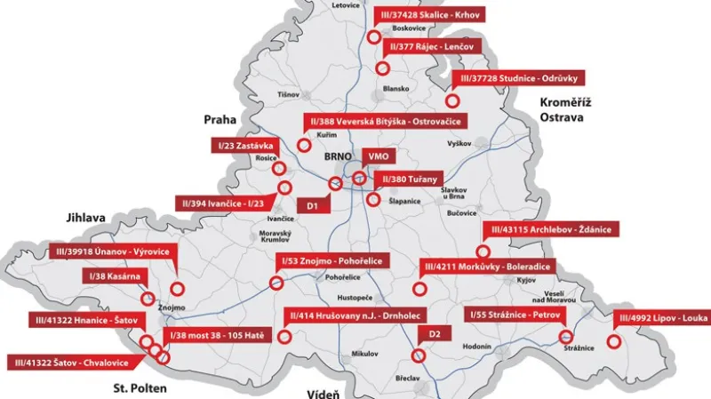 Plánované opravy silnic v kraji