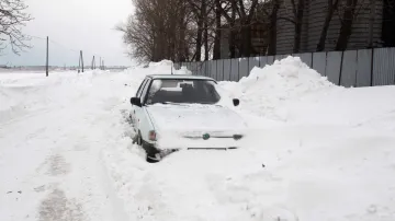Zpadané auto na Slovensku