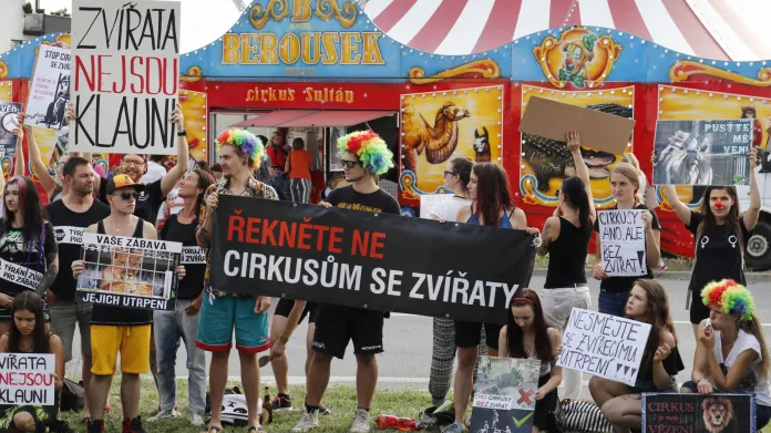 Protest proti vystupování zvířat v cirkuse