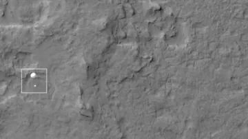 Vozítko Curiosity přistává na Marsu