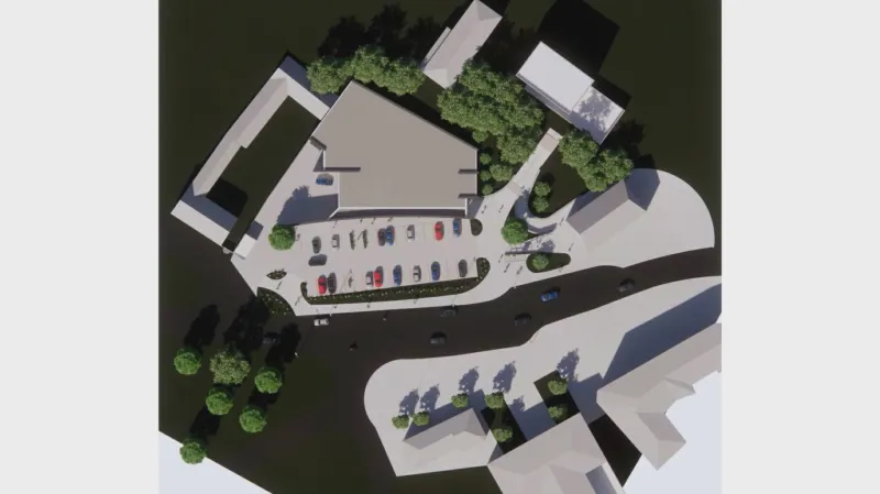 Vizualizace centra obce v Drnovicích