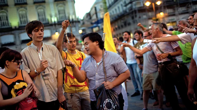 Madridská demonstrace proti Světovým dnům mládeže