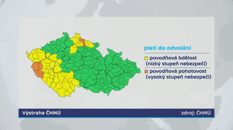 Výstraha na povodně: platí do odvolání