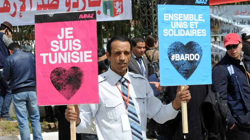 Pochod proti terorismu v Tunisu