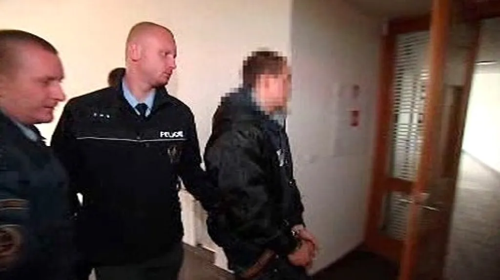 Policisté odvádějí mladíka