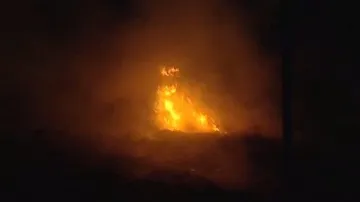 Požár skládky u Henčova na Jihlavsku