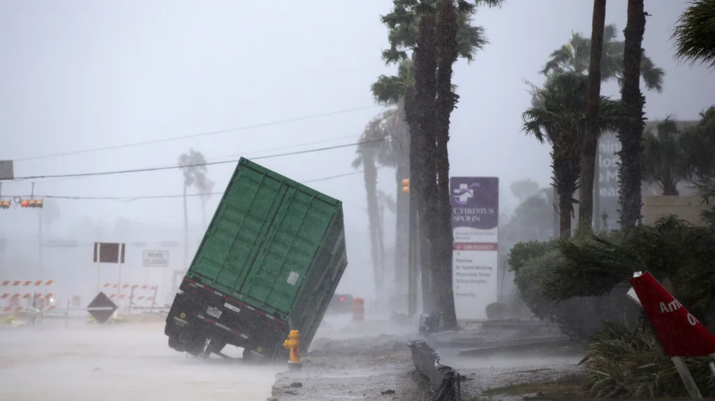 Řádění hurikánu Harvey v Corpus Christie